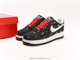 Levi's x Nike Air FORCE 1 07 Lowexclusive Denim classic Low -end leisure sneakers  black and white red wear cloth  Style:LE5050-011