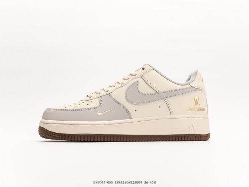 Nike Air Force 1 '07 Low LV joint model  rice white and gray  Low -top casual board shoes Style:BS9055-833