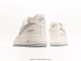 Nike Air Force 1’07 Lowwhitegreysilver classic Low -end leisure sneakers  leather white gray silver hook  Style:BM1996-033