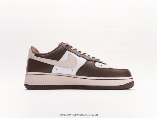 Nike Air Force 1’07 Lowbrownbeigeolive Green Classic Low -Bannia Casual Sneakers  Switch Rice White Coffee Hook  Style:DB3301-077