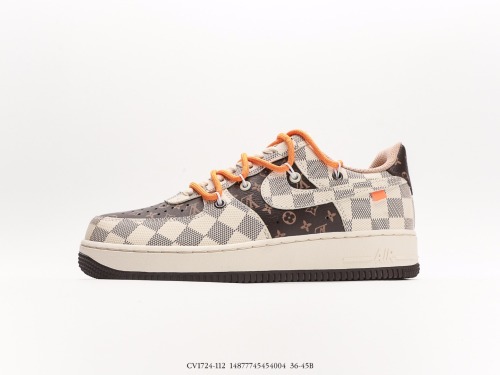 Air Force 1 07 LV8BUTTER Whitegreen Classic Low -Gangs Leisure Sneakers  butter white wood brown orange tie  Style:CV1724-112