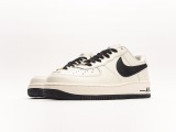 Nike Air Force 1’07 LowbeigeBlack Jumbo Swoosh series classic Low -end leisure sneakers  leather rice white big hooks  Style:SP0758-023