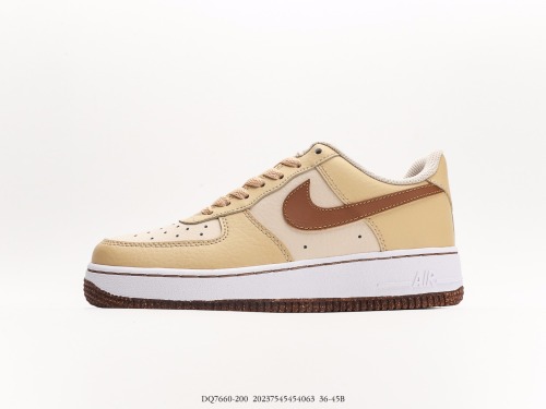 Nike Air Force 1 Low White Brown Nike Low -top free leisure sneakers Style:DQ7660-200