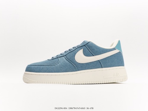 Nike Air Force 1’07 Low QSDenim Bluewhite Classic Low -Gangs Leisure Sneaker  denim cloth light blue and white  Style:DG2296-004
