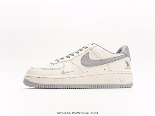 Louis Vuitton x Nike Air Force 1 07 LV8 Beigegrey LV Classic Various casual sports shoes  Leather Rice White Wolf Wolf LV Print  Style:Nike6369-568