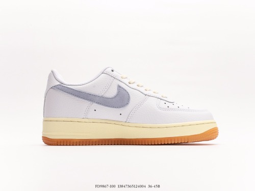 Nike Air Force 1 '07 Lowwhitelight Bluegum Classic Low Gangs Leisure Sneakers  Leather White Coconut milk blue oxidation bottom  Style:FD9867-100