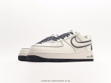 UNDEFEATED X Air Force 1′07 Lowbeigenavy 3M Classic Low -Bannia Casual Sneakers  Leather Rice White Brown Bar Bar Bar 3M Reverse  Style:UN3699-033