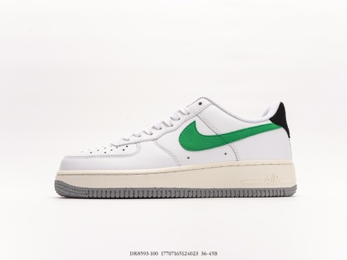 Nike Air Force 1’07 Lowwhite Malachite Classic Low Gangs Leisure Sneakers  Leather White Black Green Hook  Style:DR8593-100