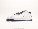 KITH X Nike Air Force 1 '07 Lowwhitedark Navy Low Classic Various casual sneakers  Co -branded White Deep Blue Hook  Style:KT1659-007