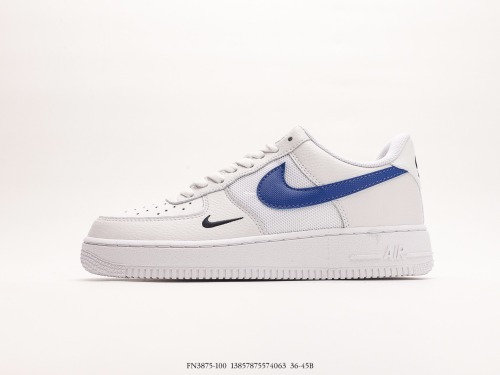 Nike Air Force 1 '0740th Anniversarywhite Blue Classic Low Gang Low -Banner Sneaked Sneakers  40th Anniversary White and Blue Hook  Style:FN3875-100