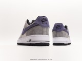 Nike Air Force 1′07 Low SUEDERAT GRAYBLACKPURPLE Classic Low -Gangs Leisure Sneakers  Beymozer Gray Black Purple Hook  Style:HH9636-056