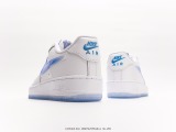 Nike by you Air FORCE 1 '07 Low Retro SP Low -top classic versatile sports sneakers  leather white ice blue grades  Style:CO3363-361
