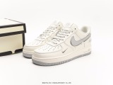 Nike Air Force 1’07 Lowwhitegreysilver classic Low -end leisure sneakers  leather white gray silver hook  Style:BM1996-033