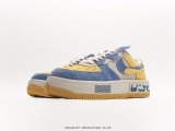 Nike WMNS Air Force 1 FonTanikebluebeigeoLive misplaced decomposition series Low -weight light and versatile sneakers  denim blue and yelLow  Style:CW6688-807