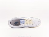 Nike Air Force 1 '07 Lowwhitelight Bluegum Classic Low Gangs Leisure Sneakers  Leather White Coconut milk blue oxidation bottom  Style:FD9867-100