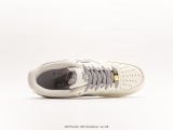 Nike Air Force 1’07 LowbeigeWolf Greyjumbo Swoosh series classic Low -end leisure sneakers  leather rice white wolf gray big hooks  Style:SP0758-028