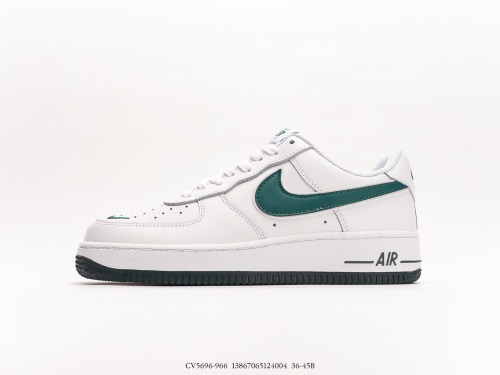 Nike Air Force 1 '07 Low QSWHITEUNIVIVIVIVIVIVIVIRSITY BLUE MINI SWOOSH Classic Low -Gangs Leisure Sneakers  Leather White Dream Green Embroidery Hook  Style:CV5696-966