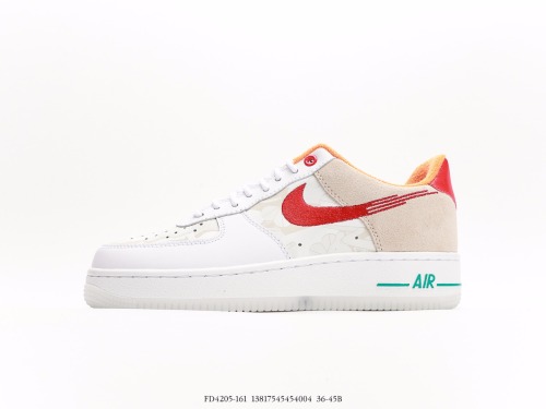 Nike Air Force 1 '07 Low Just Do IT Low -top classic versatile sports sneakers  Bunny Bunny White Orange  Style:FD4205-161