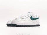 Nike Air Force 1 '07 Low QSWHITEUNIVIVIVIVIVIVIVIRSITY BLUE MINI SWOOSH Classic Low -Gangs Leisure Sneakers  Leather White Dream Green Embroidery Hook  Style:CV5696-966