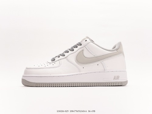 Nike Air Force 1 '07 Low QSWHITEBLACK Reflectiv Swoosh Classic Low Low -Bannia Sneaker  Leather White Angel Angel Reflective Hook  Style:LS0216-025