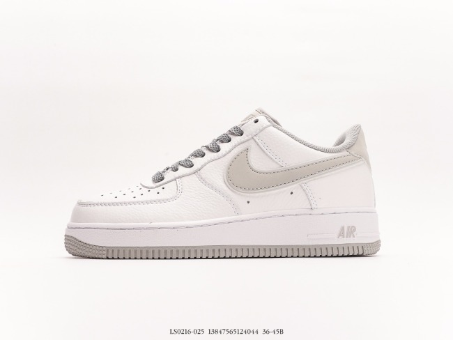 Nike Air Force 1 '07 Low QSWHITEBLACK Reflectiv Swoosh Classic Low Low -Bannia Sneaker  Leather White Angel Angel Reflective Hook  Style:LS0216-025