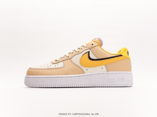 Nike Air Force 1 Low 07 Lv8 Emb  82 Double Swoosh YelLow  Style:DX6065-171