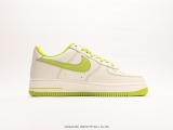 Supreme X Nike Air Force 1 07 LowSUPREME Classic Low -Bringing Leisure Sneakers  Litchi Leather Rice White Lemon Green SUP  Style:SU0220-008