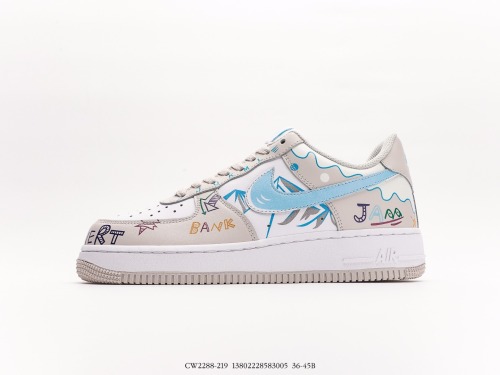 Nike Air Force 1 '07 Low official explosion customization two -dimensional theme snow mountain color color color Low -top casual board shoes Style:CW2288-219