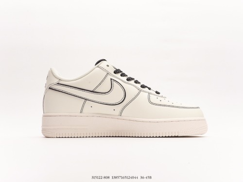 Nike Air Force 1 '07 Lowmilk Whitebrown Classic Low -Gangs Leisure Sneakers  Leather Rice White Light Brown Car Line  Style:315122-808