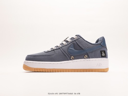 Nike Air Force 1 '07 Lowcold Graylight Blue Classic Low -Bannia Leisure Sneakers  Deep Blue Cowboy  Style:FJ4434-491