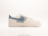 Nike Air Force 1 Low casual sneakers  rice white and blue  Style:FJ7740-141