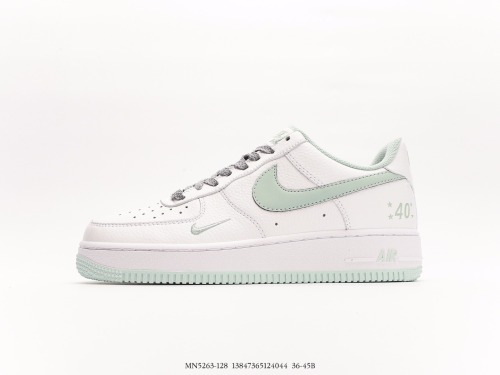 Nike Air Force 1 '0740th Anniversarywhite Mint Classic Low Low -Bannia Casual Sneaker  40th Anniversary White Light Mint Green Hook  Style:MN5263-128