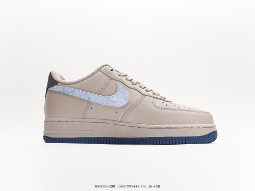 Givenchy X Nike Air FORCE 1 07 LV8SAND GREYWATER BLUE 4G classic versatile casing sneakers  Sand, Gray Water Blue 4G Printing  Style:845053-208