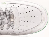 Louis Vuitton x Nike Air Force 1 07 LV8 LowwhitegreenImlv Monography Classic wild casual sneakers  Leather White green denim LV Old FLower Nights  Style:CV0670-400