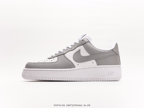 Nike by you Air FORCE 1 '07 Low Retro SP Low -gang classic versatile sports sneakers  leather color to smoke gray white  Style:FD9763-101