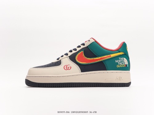 Nike Air Force 1 07 LowGUCCI series Low -top classic versatile leisure sneakers  leather Gucci colorful hot imaging  Style:BS9055-306