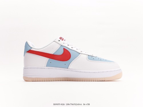 Nike Air Force 1 '07 Low joint model Low -top casual board shoes  white, blue red  Low -end leisure sneakers Style:BS9055-826