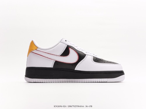 Nike Air Force 1’07 Lowalternate Bruce Lee classic Low -top leisure sneakers  leather white black yelLow Li Xiaolong  Style:KN2696-024