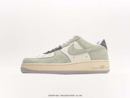 Nike Air Force 1′07 Low SUEDEGREYDARK GREY Classic Low Gangs Leisure Sneakers  Study Misty Gray  Style:DE0099-003