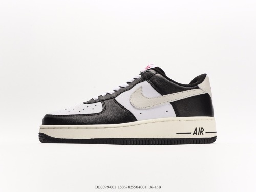 Nike by you Air FORCE 1 '07 Low Retro SP Low -gang classic versatile sports sneakers  leather black and white small San Francisco  Style:DE0099-001