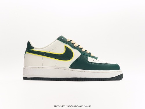 Nike Air Force 1 '07 LV8 LowNOBLE Green series Low -end leisure sneakers  leather noble green white bright green  Style:FD0341-133