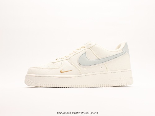 Nike Air Force 1 ’07  Canvas Rice White Light Blue Mini Double Hook  Low -end leisure sneakers Style:MN5696-009