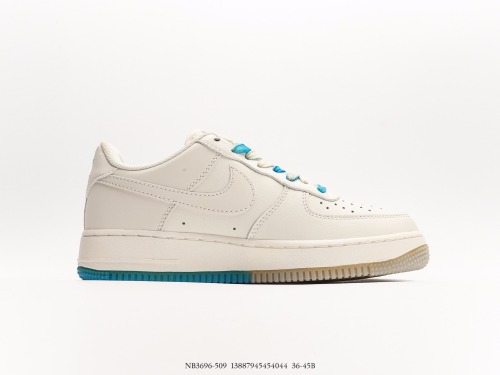 Nike Air Force 1’07 MID QSSAILSKY BLUE series helps classic versatile leisure sneakers  rice white NBA sky blue mini double hook  Style:NB3696-509