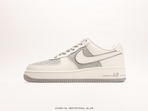Nike Air Force 1’07 Lowwhitesmoke Grey Classic Low Gangs Leisure Sneakers  Leather White Smoke Gray Hook  Style:AV0303-726