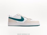 Nike Court Borough Low 2whitelake Green College Series Casual Sports Leather Leather Shoes  Leather Rice White Lake Water Green  Style:BQ5448-017