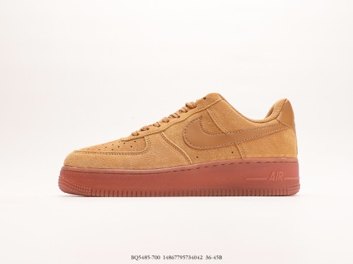 Nike Air Force 1’07 Low GSWHEAT GUM classic Low -end leisure sneakers  flip wheat yelLow caramel bottom  Style:BQ5485-700