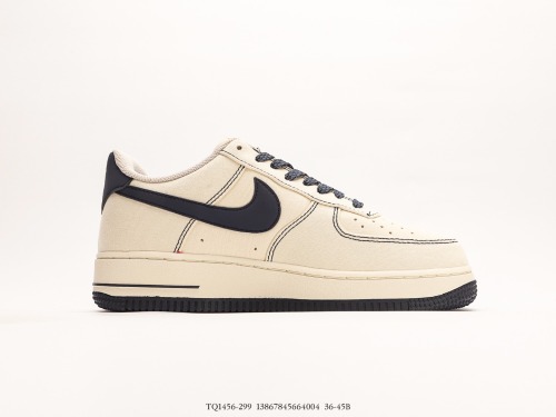 Nike Air Force 1’07 Low QSSAILNAVYREFLECTION 3M Classic Low Gangs Leisure Sneakers  Canvas Rice White Navy Blue Full Sky  Style:TQ1456-299