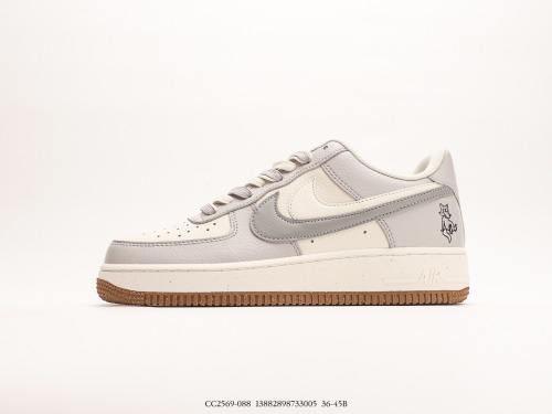 Nike Air Force 1 Low '07 Low Casual Candid Shoes Rice Gray Double Hook Style:CC2569-088