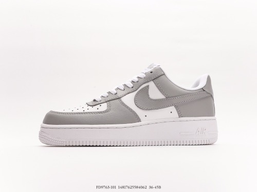 Nike by you Air FORCE 1 '07 Low Retro SP Low -gang classic versatile sports sneakers  leather color to smoke gray white  Style:FD9763-101