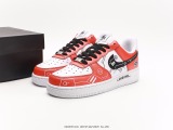 Nike Air Force 1 07 LV8GAME CONSOLELOLOADING 'Classic versatile leisure sneakers  leather white black orange red  Style:DD8959-101